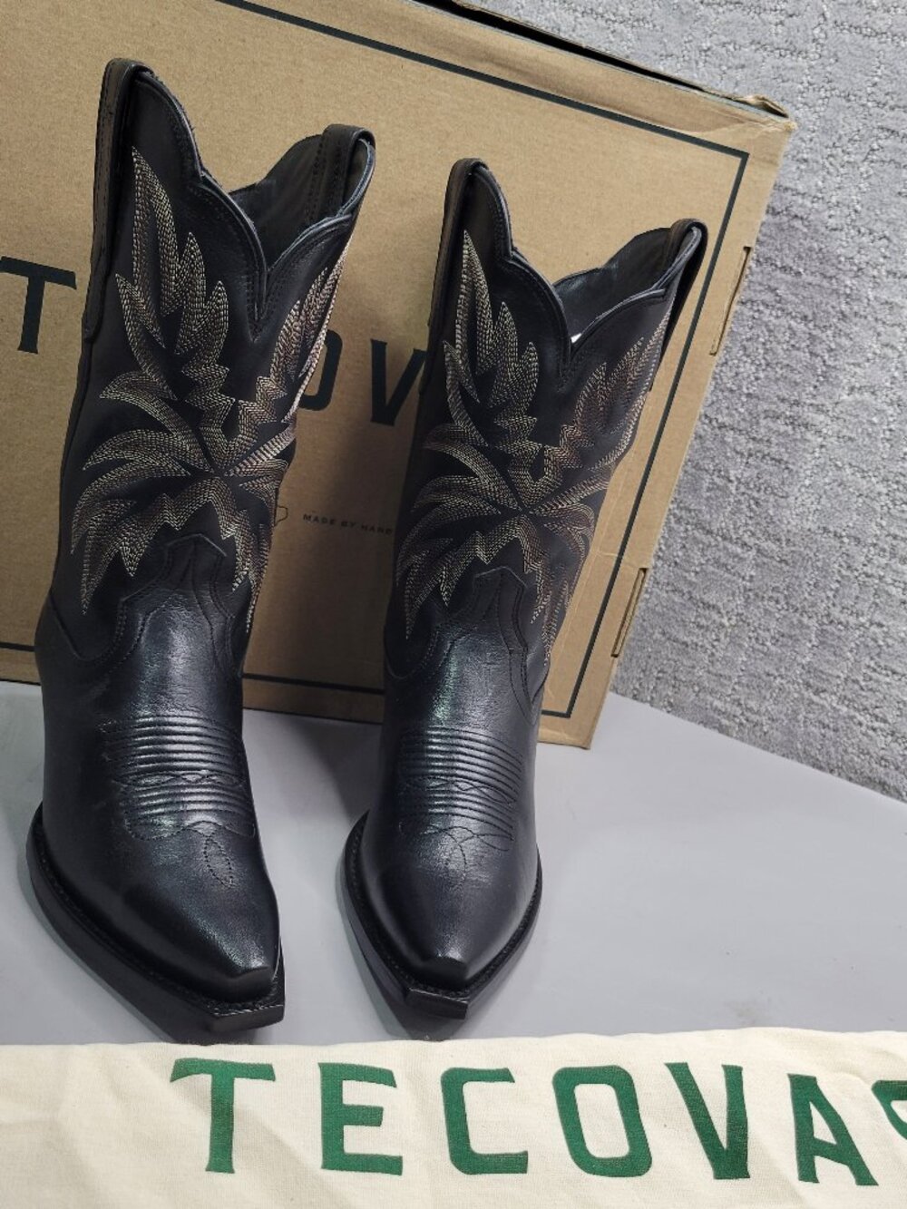 Tecovas the Sadie Women's Size US 8B Midnight Cowhide Cowgirl Boots - Picture 10 of 13